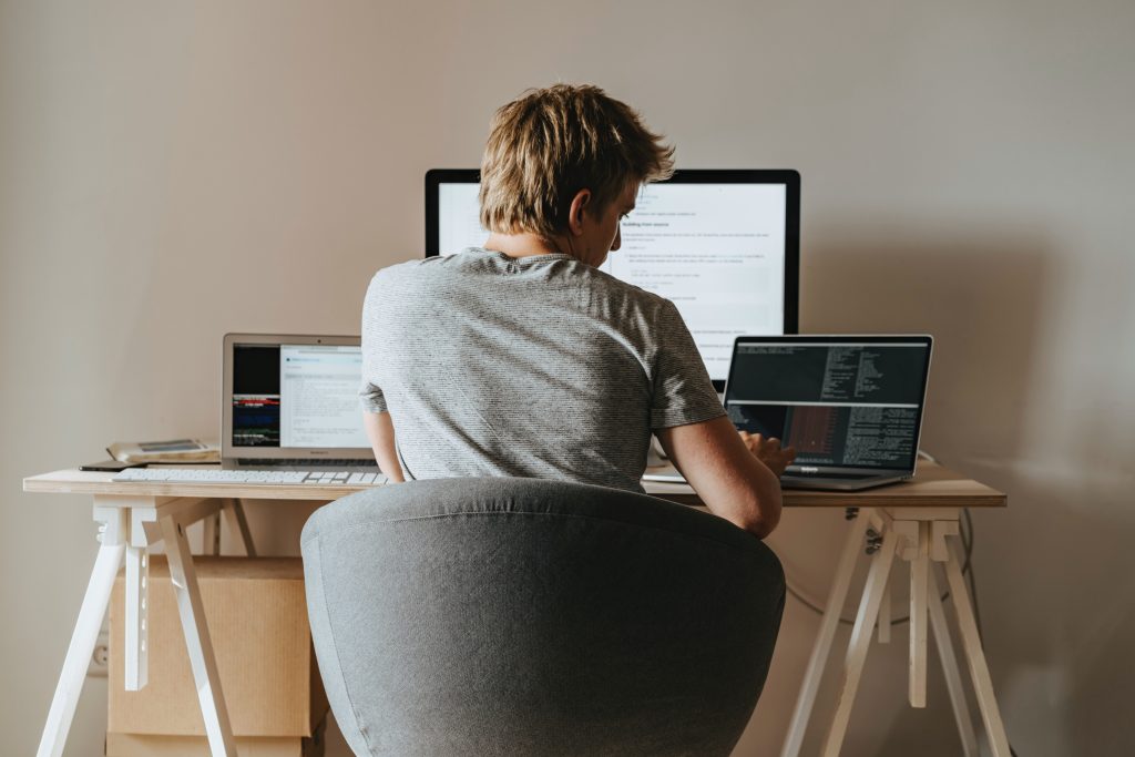 Photo by olia danilevich: https://www.pexels.com/photo/a-programmer-working-from-home-4974907/